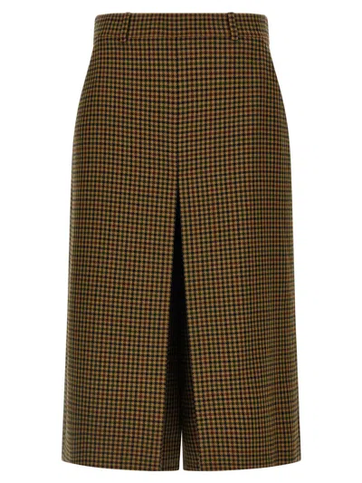 Saint Laurent Pied De Poule Pant Skirt Pants Multicolor In Black