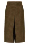 Saint Laurent Houndstooth Pattern Trousers With Belt Loops In Neutral