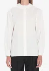 Saint Laurent Lace-trimmed Cotton Poplin Blouse In White