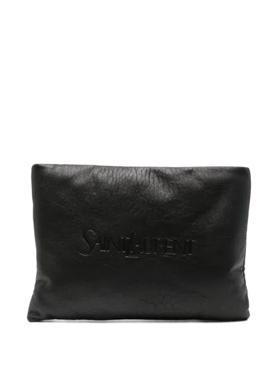 Saint Laurent Pillow Cutch Bag In Black