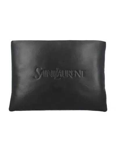 Saint Laurent Pillow Pl New Pouch Handbag In Black