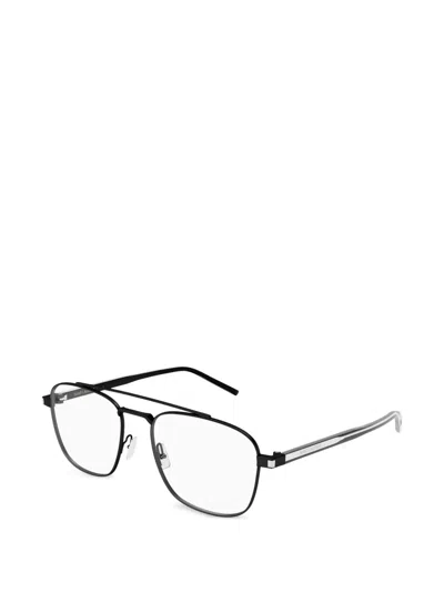 Saint Laurent Pilot-frame Glasses In Black