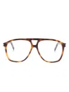 Saint Laurent Pilot-frame Glasses In Brown