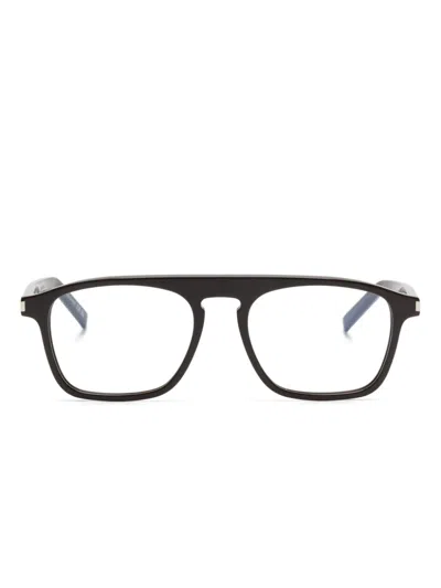 Saint Laurent Pilot-frame Glasses In Brown