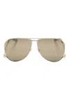 Saint Laurent Pilot-frame Sunglasses In 金色