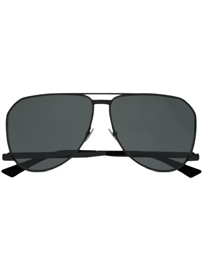 Saint Laurent Black Sl 690 Dust Sunglasses In Black-black-black
