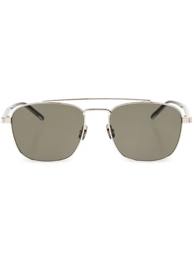 Saint Laurent Metal-frame Sunglasses In Gold