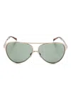 Saint Laurent Pilot-frame Sunglasses In Gold