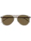 Saint Laurent Pilot-frame Sunglasses In Neutrals