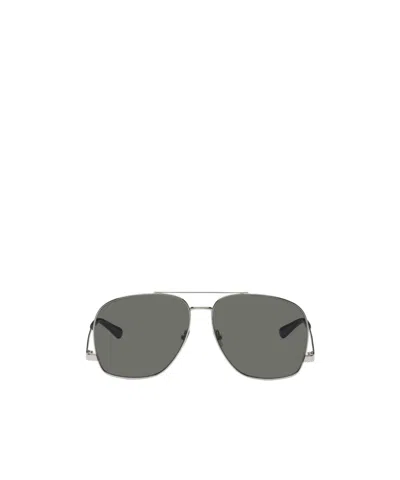 Saint Laurent Pilot's Rimmed Sunglasses In Gray