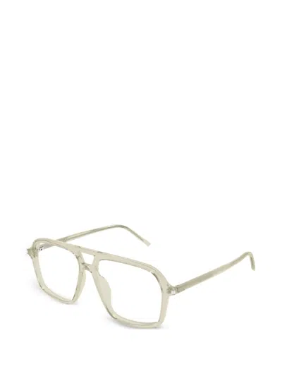 Saint Laurent Pilot-frame Glasses In Neutral