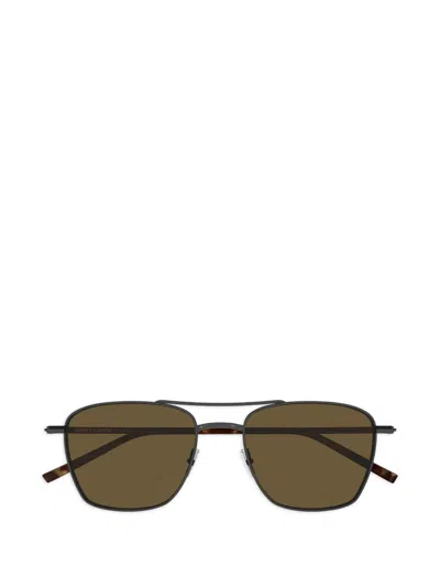 Saint Laurent Pilot-frame Sunglasses In Brown