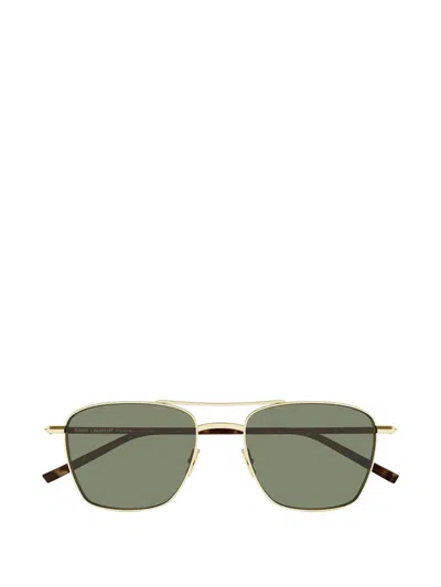 Saint Laurent Pilot-frame Sunglasses In Gold