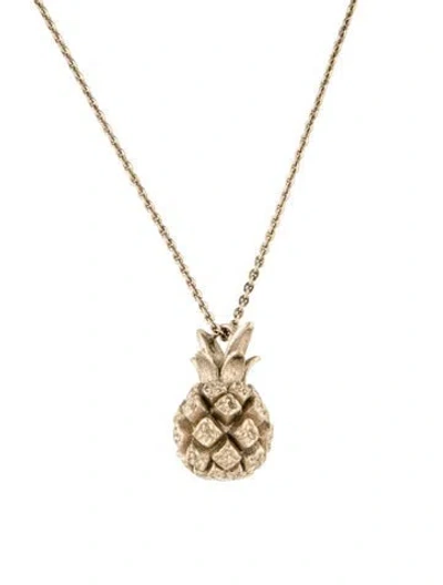 Pre-owned Saint Laurent Pinapple Pendant Necklace, 17.25" In Multicolor