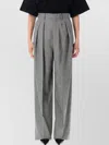 Saint Laurent Grey Pants With Pences And Belt Loops In Wool Woman