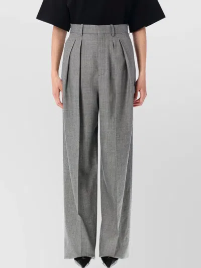 SAINT LAURENT PINCED PANT WITH PLEATED WIDE LEG