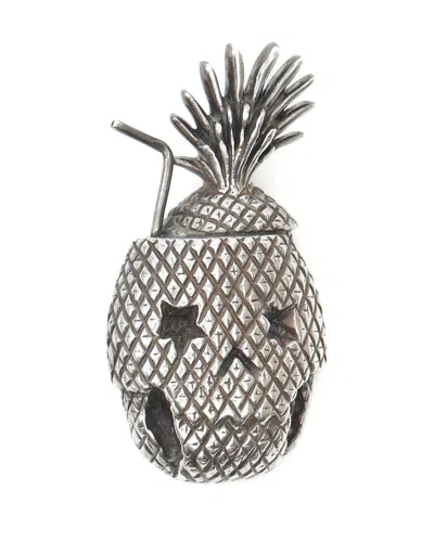 Saint Laurent Pineapple Silver Brooch