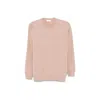 Saint Laurent Fleeced-cotton Crew-neck Sweatshirt With Ton On Ton Logo In Pink