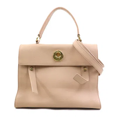 Pre-owned Saint Laurent Pink Beige Leather Handbag Shoulder Bag ()