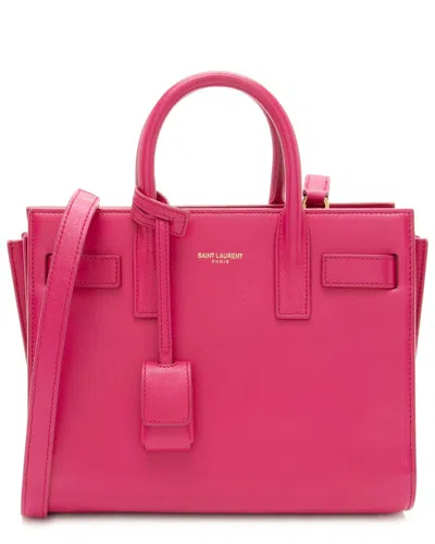 Saint Laurent Pink Calfskin Sac De Jour Nano Tote (authentic Pre-loved)