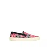 Saint Laurent Slip On In Canvas Rosa With Radio Printing  In Pink