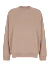 Saint Laurent Pink Crewneck Sweatshirt With Logo Lettering On The Front In Cotton Woman In Brown