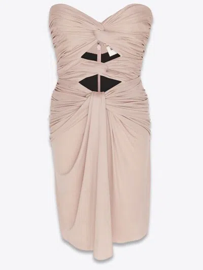 Saint Laurent Pink Cut-out Mini Dress