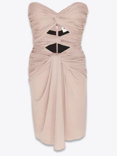 Saint Laurent Pink Cut-out Mini Dress