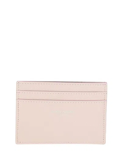 Saint Laurent Pink Grain De Poudre Leather Credit Card Case