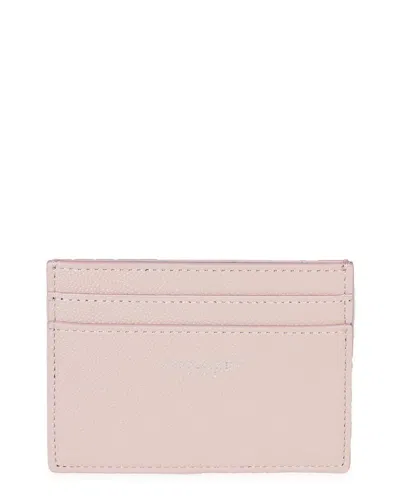 Pre-owned Saint Laurent Pink Grain De Poudre Leather Credit Card Case (authentic Pre-loved)