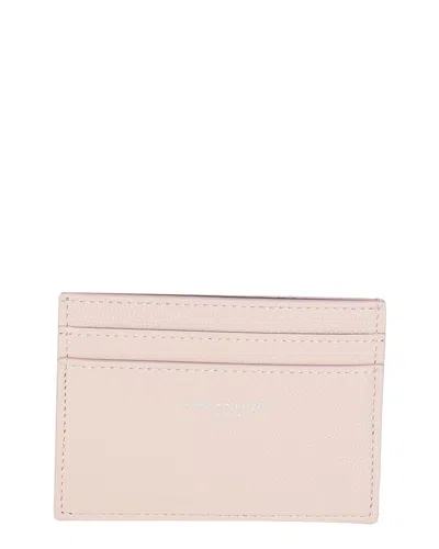 Pre-owned Saint Laurent Pink Grain De Poudre Leather Credit Card Case, Never Carried  (authentic Pre-loved)