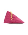 Saint Laurent Pink Lambskin Quilted Triangle Charm (authentic Pre-loved) In Pink