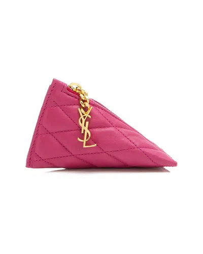 Saint Laurent Pink Lambskin Quilted Triangle Charm (authentic Pre-loved)