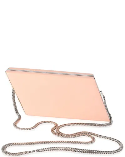 Saint Laurent Pink Leather Diagonal Box Chain Clutch (authentic Pre-loved)