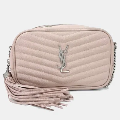 Pre-owned Saint Laurent Pink Leather Lou Camera Bag 612579
