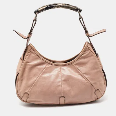 Pre-owned Saint Laurent Pink Leather Mombasa Hobo