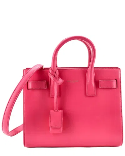 Pre-owned Saint Laurent Pink Leather Sac De Jour Bag Nano (authentic Pre-loved)