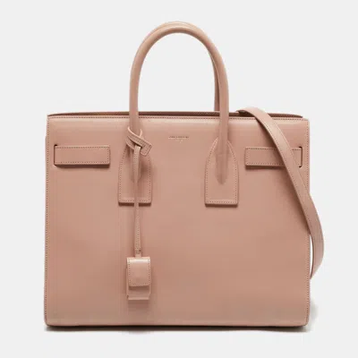 Pre-owned Saint Laurent Pink Leather Small Classic Sac De Jour Tote