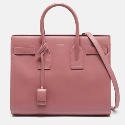 Pre-owned Saint Laurent Pink Leather Small Classic Sac De Jour Tote