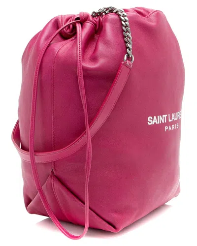 Saint Laurent Pink Leather Teddy Small Bucket Bag (authentic Pre-loved)