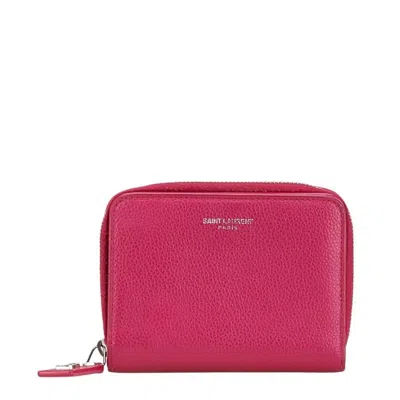 Pre-owned Saint Laurent Pink Leather Wallet (bi-fold) ()