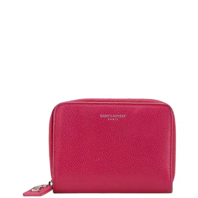 Pre-owned Saint Laurent Pink Leather Wallet (bi-fold) ()