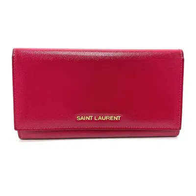 Pre-owned Saint Laurent Pink Other Long Wallet (bi-fold) ()