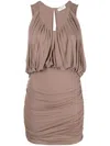 Saint Laurent Women's Biscuit Cupro Mini Dress In Pink