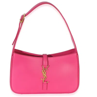 Pre-owned Saint Laurent Pink Smooth Calfskin Le 5 7 Small Hobo