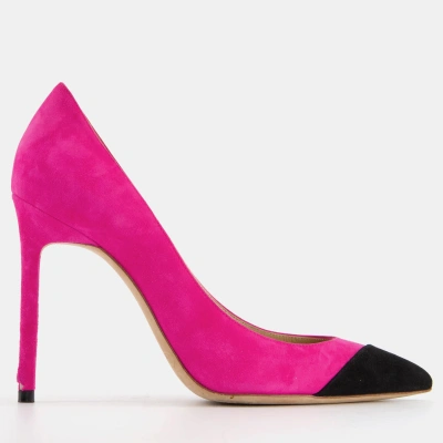 Pre-owned Saint Laurent Pink Suede Court Heels Size 36