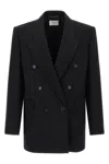 Saint Laurent Pinstripe Blazer In Black