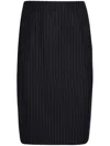 Saint Laurent Pinstripe-pattern Silk Skirt In Blue