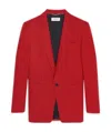 Saint Laurent Pinstripe-pattern Single-breasted Blazer In Red