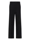 Saint Laurent High-rise Pinstripe Pants In Brushed Wool And Cashmere Flannel In Black